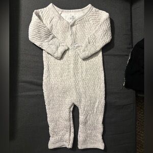 The Honest Company Quilted Gray Footie 3-6 Months
